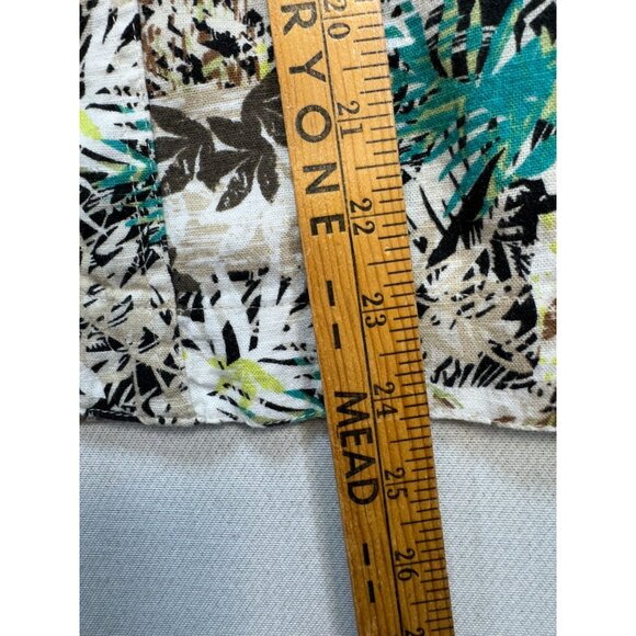 Christopher & Banks Womens Button-Up Shirt Blouse Size L Brown Floral 3/4 Sleeve - Picture 6 of 11